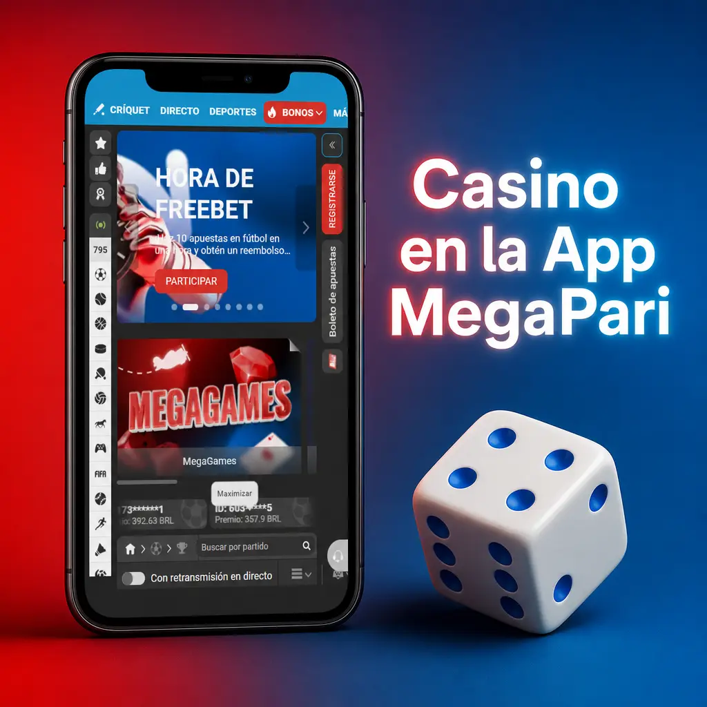 Interfaz del casino en la app MegaPari con más de 8.000 juegos organizados por categorías para jugadores venezolanos