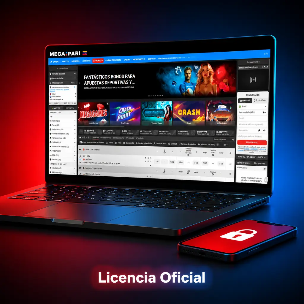 Licencia oficial de MegaPari No. 8048/JAZ emitida por Curaçao eGaming para apuestas deportivas y casino en línea